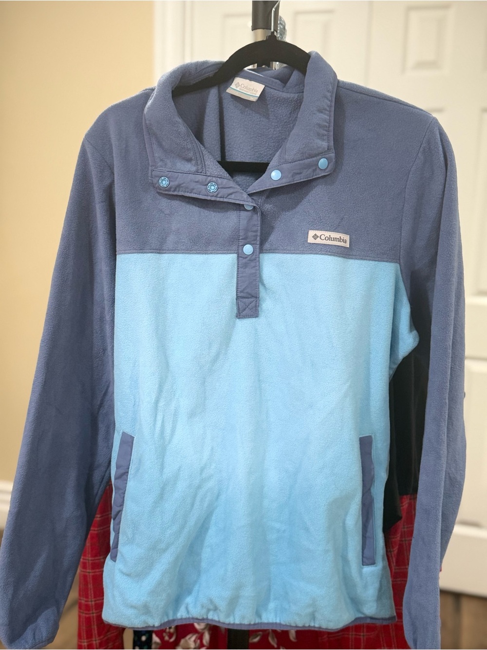 Columbia Two-Tone Fleece Pullover - Light Blue & Navy